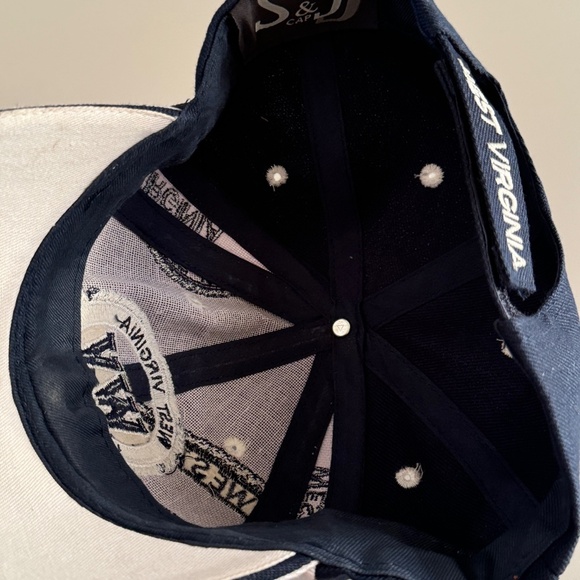 WEST VIRGINIA MOUNTAINEERS BASEBALL HAT CAP ADJUSTABLE HUNTER Black/ white 3D - Picture 4 of 6